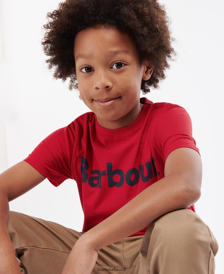 roupas Barbour camiseta com logotipo rico vermelho Rapazes NH44422501