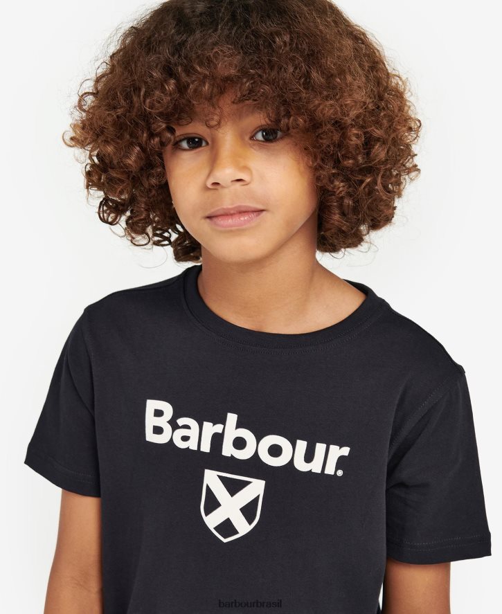 roupas Barbour camiseta escudo essencial marinho clássico Rapazes NH44422508