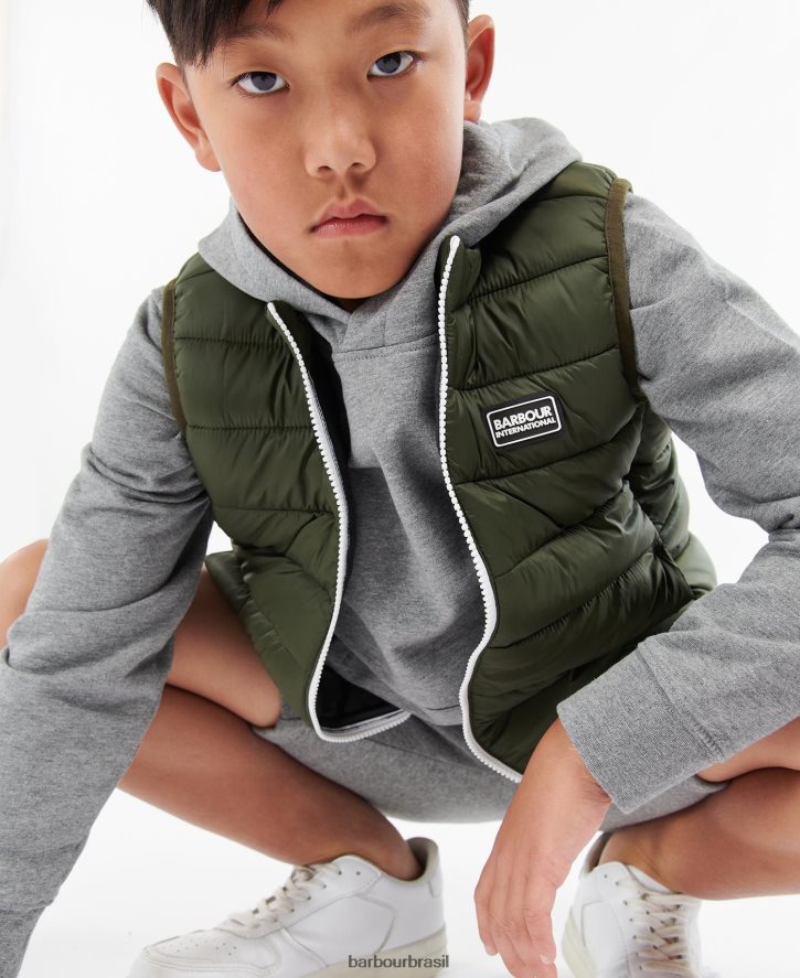 roupas Barbour colete de cana Preto amarelo Rapazes NH44422496