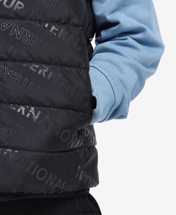 roupas Barbour colete de palheta estampado preto clássico Rapazes NH44422491