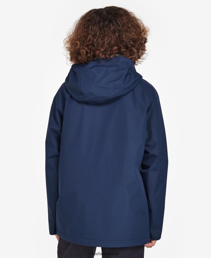 roupas Barbour jaqueta com capuz domus à prova de banho marinho clássico Rapazes NH44422490