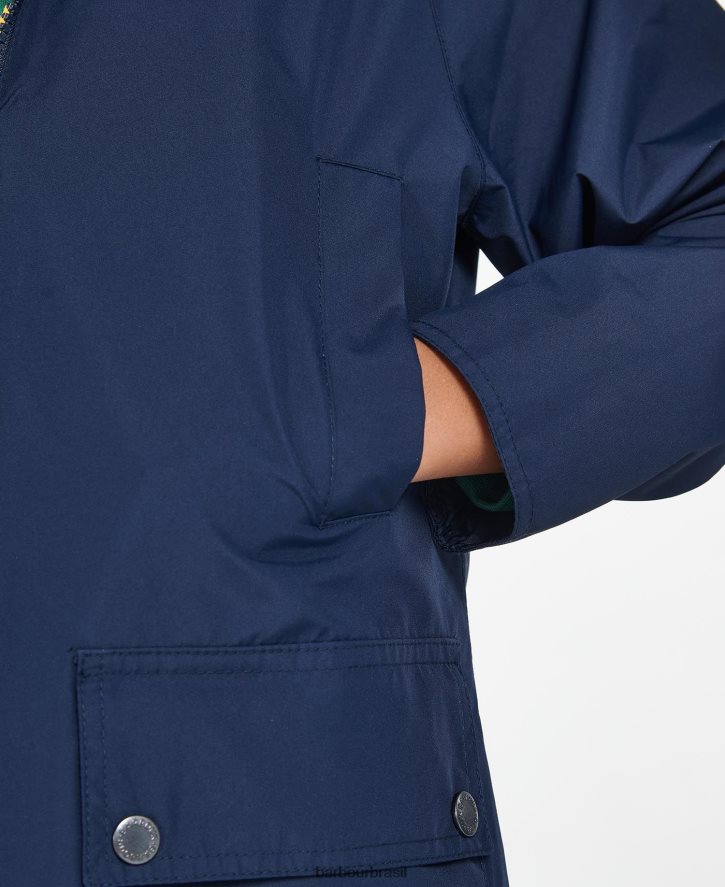 roupas Barbour jaqueta com capuz domus à prova de banho marinho clássico Rapazes NH44422490