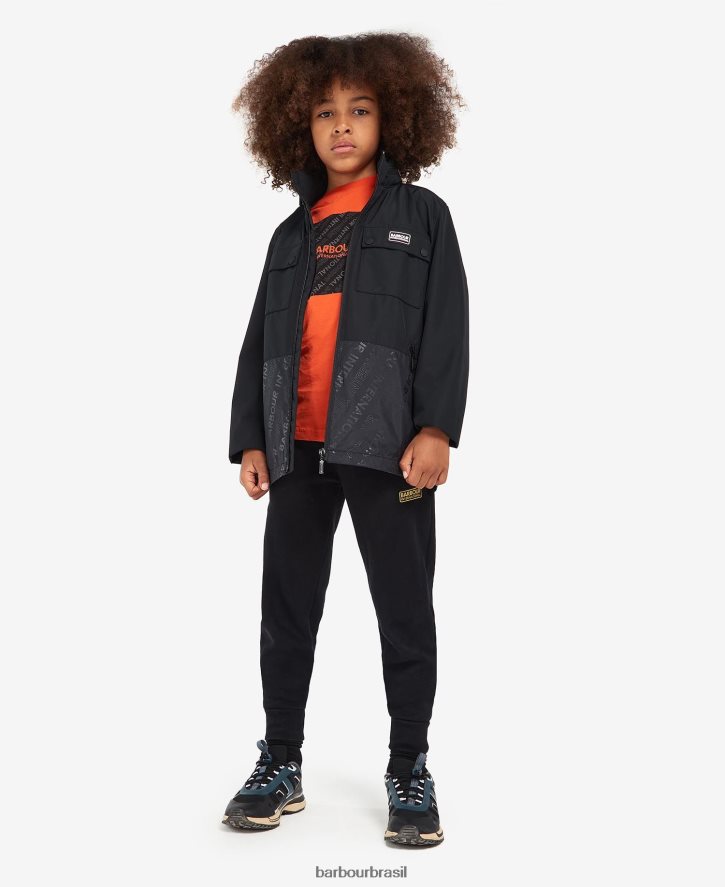roupas Barbour jaqueta impermeável obel preto clássico Rapazes NH44422497