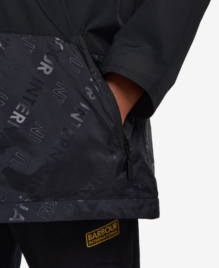 roupas Barbour jaqueta impermeável obel preto clássico Rapazes NH44422497