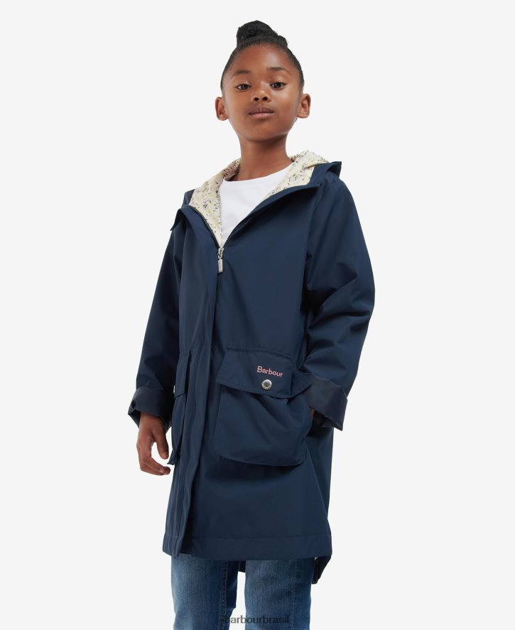 roupas Barbour jaqueta à prova de banho hama girassol marinho/estranho garotas NH44422556