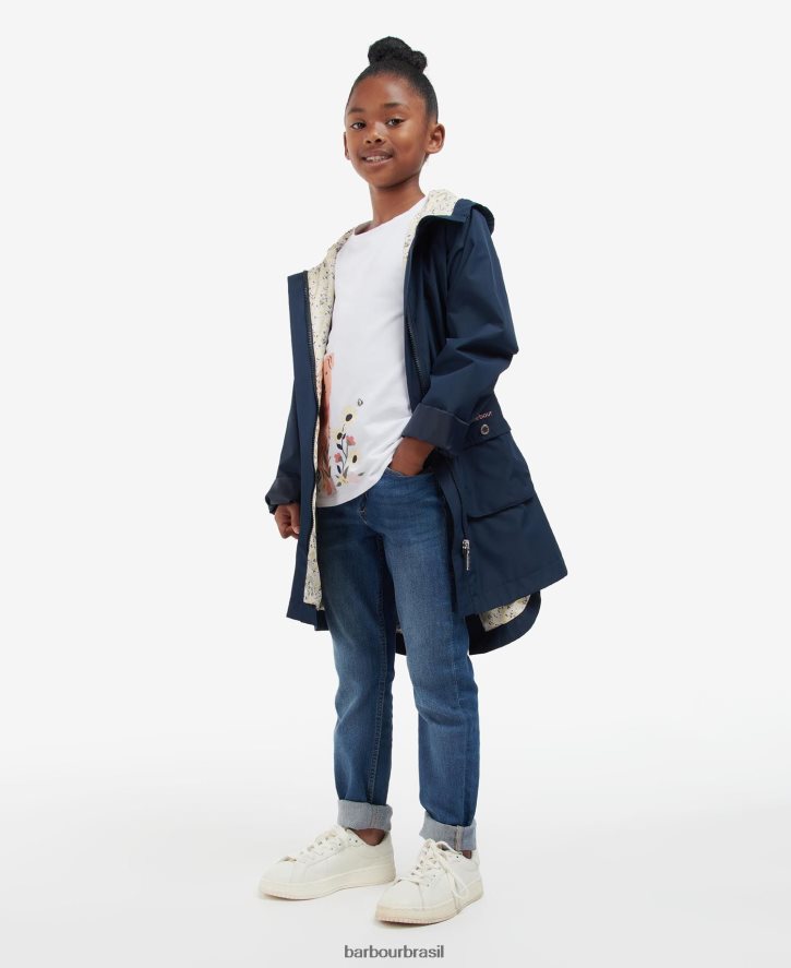 roupas Barbour jaqueta à prova de banho hama girassol marinho/estranho garotas NH44422556