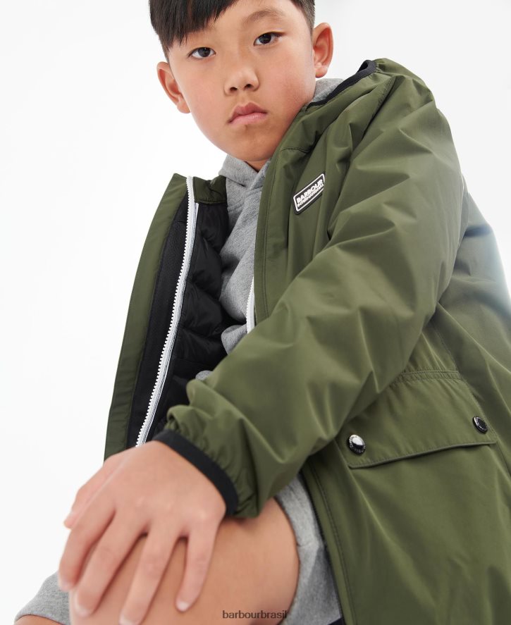 roupas Barbour jaqueta à prova de banho kenetic preto clássico Rapazes NH44422498