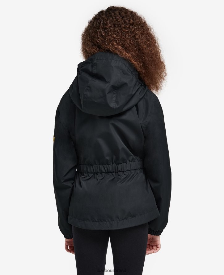 roupas Barbour valtteri jaqueta impermeável preto clássico garotas NH44422558