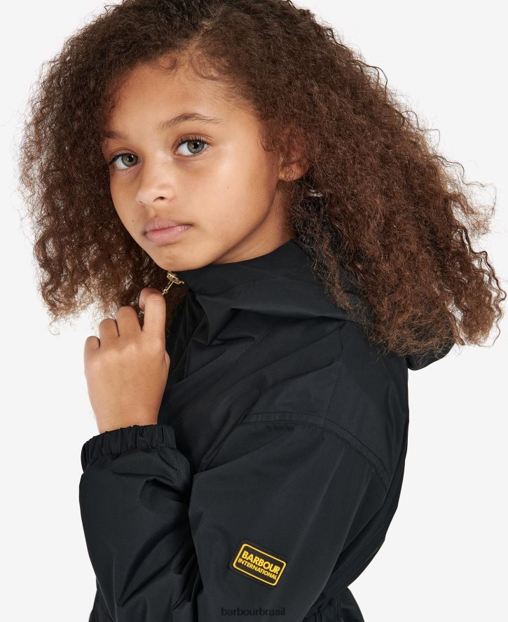 roupas Barbour valtteri jaqueta impermeável preto clássico garotas NH44422558