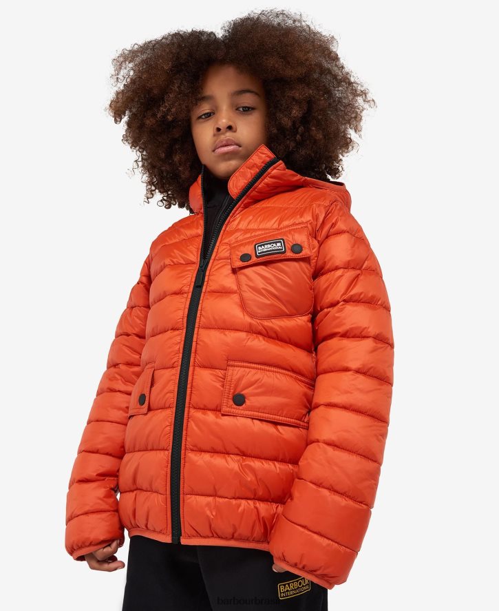 roupas Barbour jaqueta acolchoada com capuz ouston Preto amarelo Rapazes NH44422477