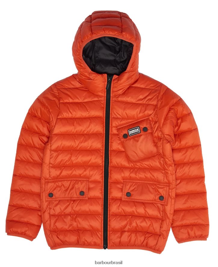 roupas Barbour jaqueta acolchoada com capuz ouston Preto amarelo Rapazes NH44422477