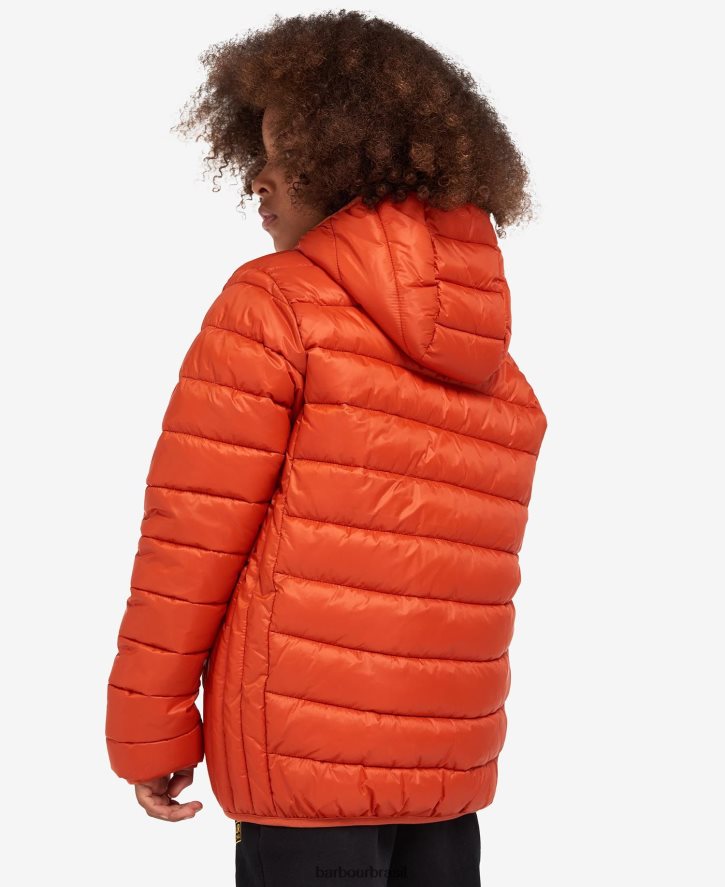 roupas Barbour jaqueta acolchoada com capuz ouston Preto amarelo Rapazes NH44422477