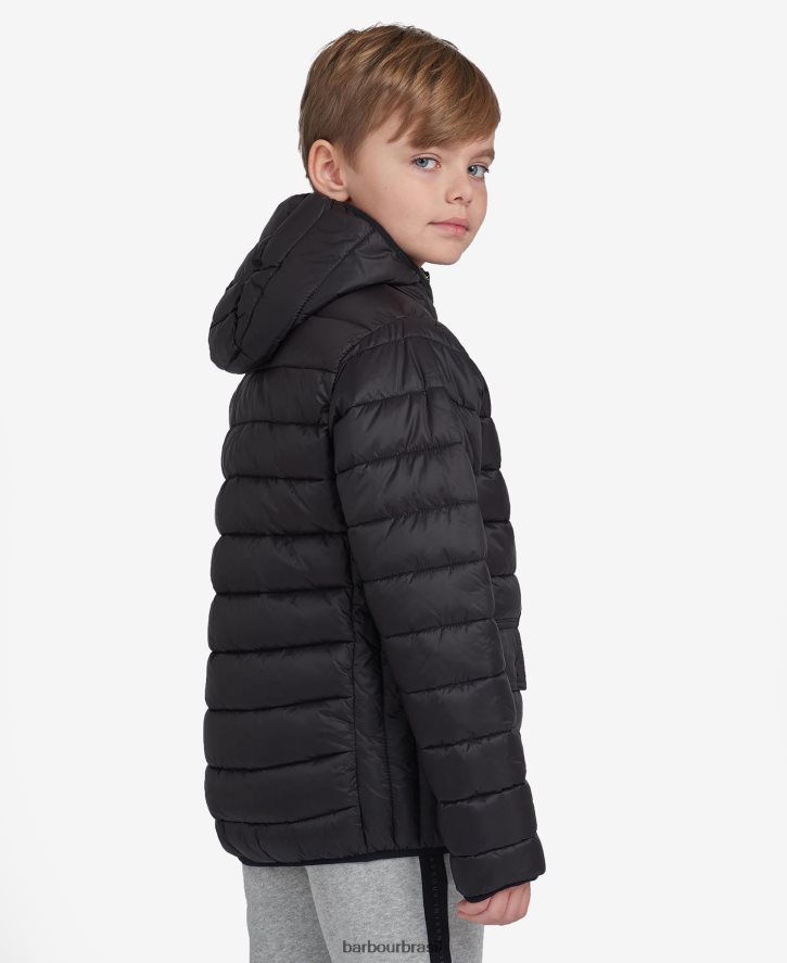 roupas Barbour jaqueta acolchoada com capuz ouston azul verdadeiro Rapazes NH44422482