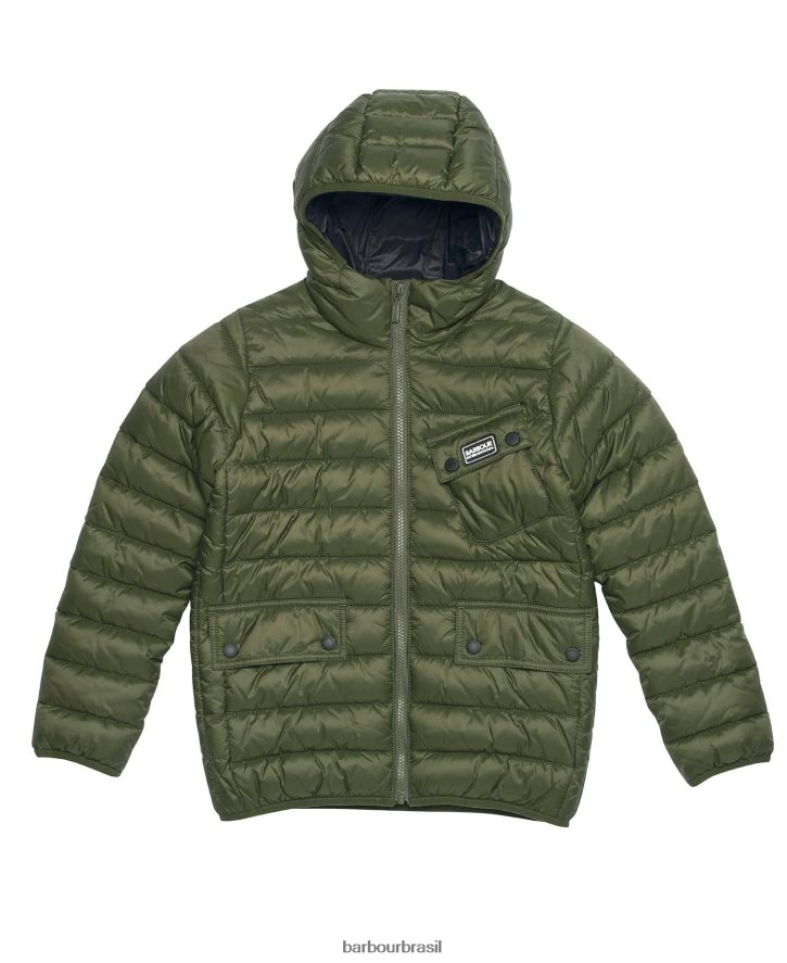 roupas Barbour jaqueta acolchoada com capuz ouston vermelho escuro Rapazes NH44422475