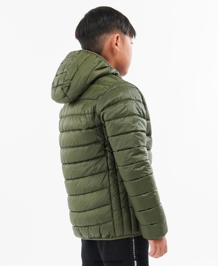 roupas Barbour jaqueta acolchoada com capuz ouston vermelho escuro Rapazes NH44422475