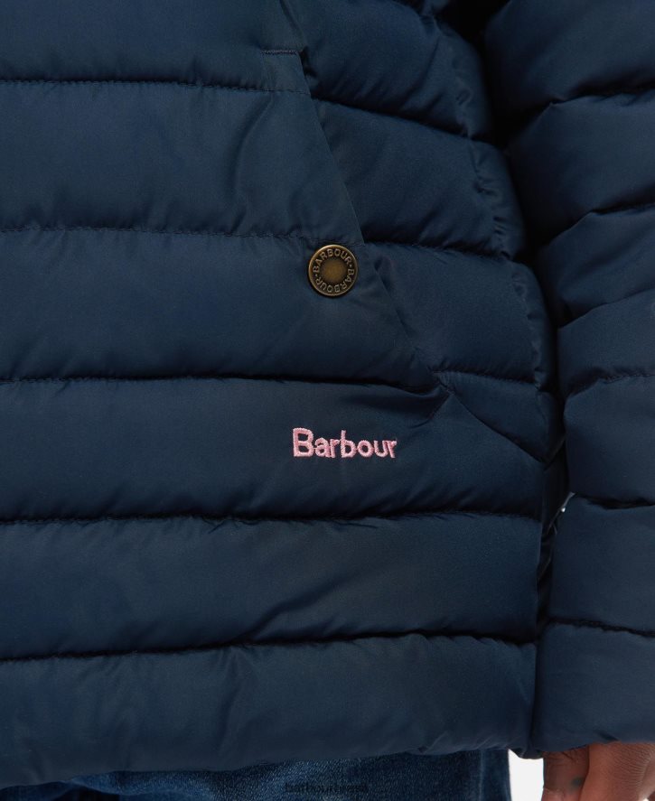 roupas Barbour jaqueta acolchoada coralina ponche rosa/floral retrô garotas NH44422545