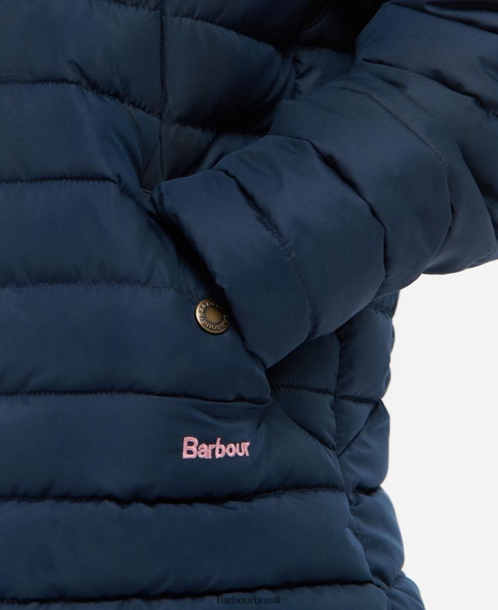 roupas Barbour jaqueta acolchoada coralina ponche rosa/floral retrô garotas NH44422545
