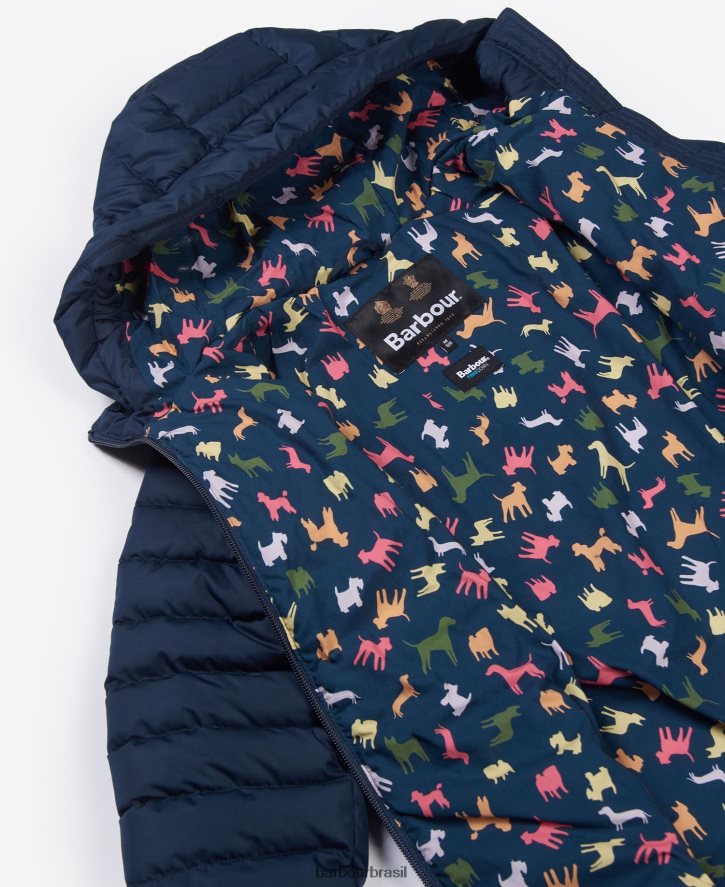 roupas Barbour jaqueta acolchoada coralina ponche rosa/floral retrô garotas NH44422545