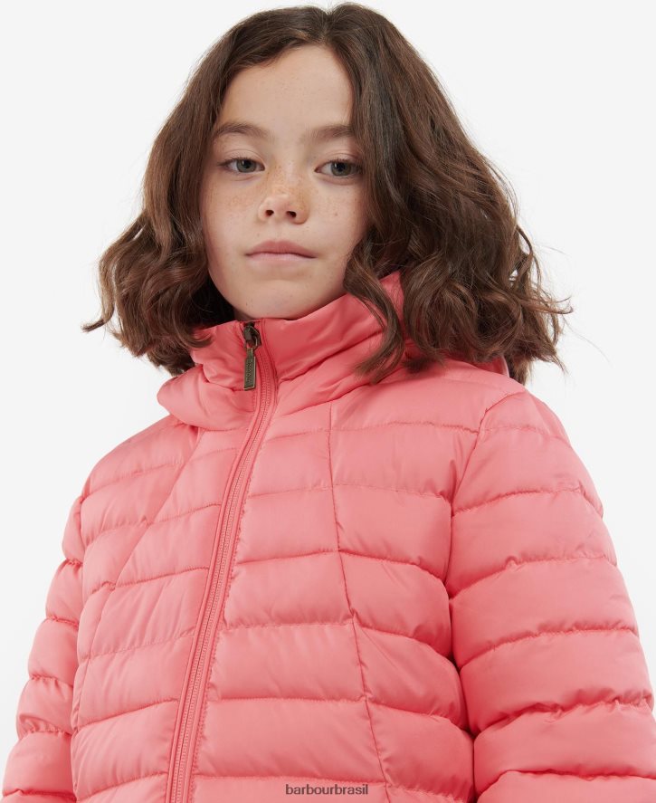 roupas Barbour jaqueta acolchoada coralina ponche rosa/floral retrô garotas NH44422546