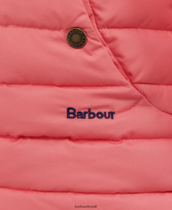 roupas Barbour jaqueta acolchoada coralina ponche rosa/floral retrô garotas NH44422546