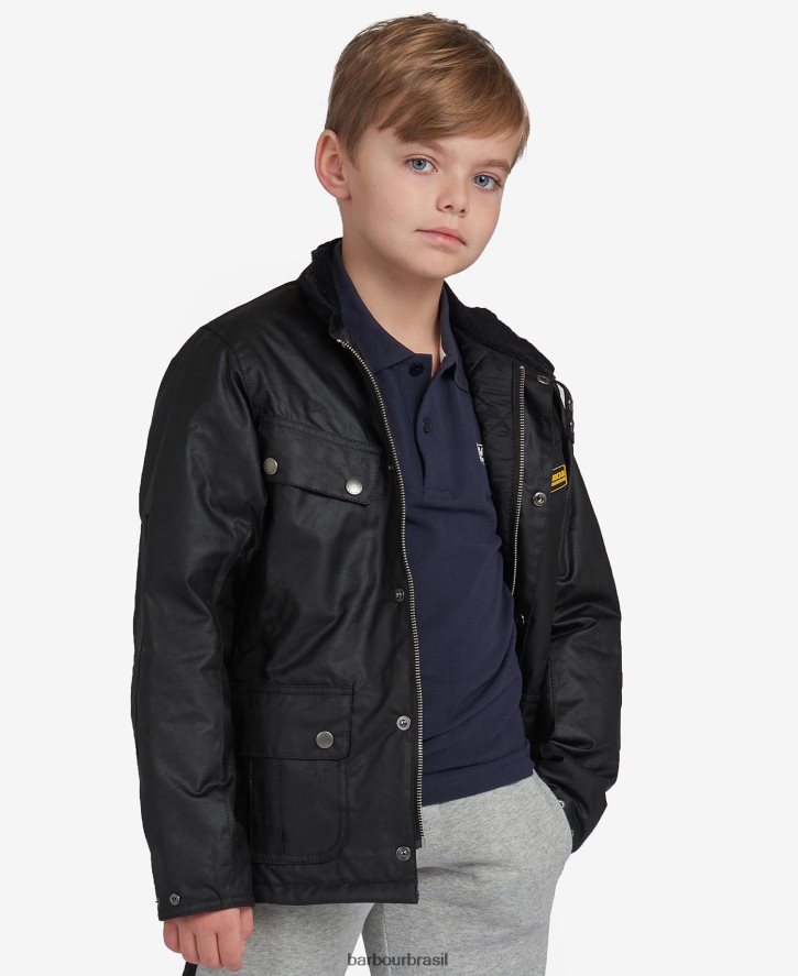 roupas Barbour jaqueta duque encerada preto Rapazes NH44422471