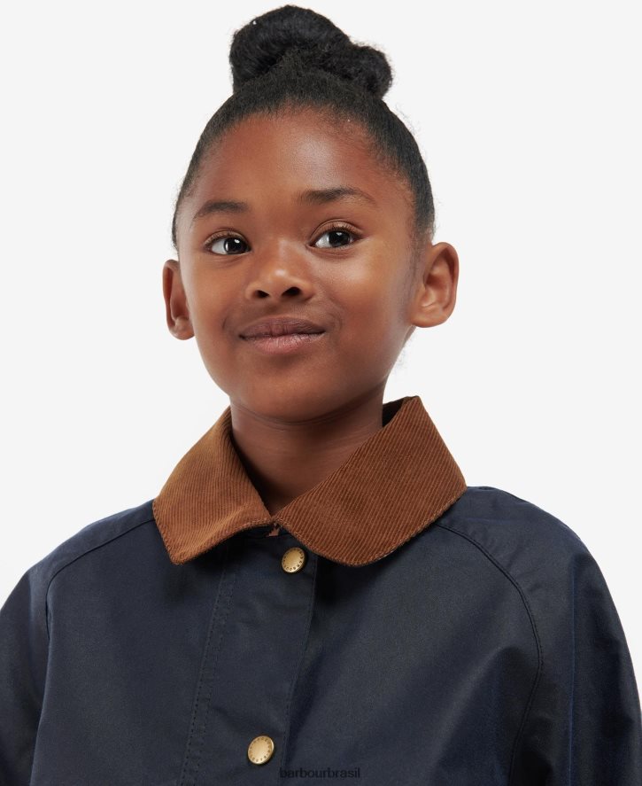 roupas Barbour jaqueta encerada de bolota arquivo oliva/retro floral garotas NH44422543