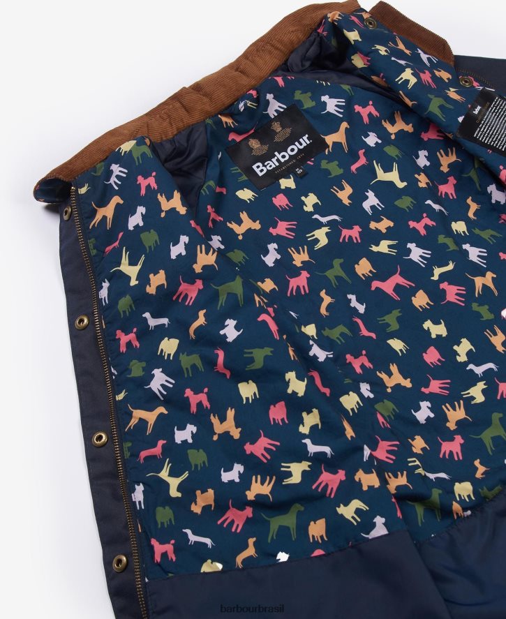 roupas Barbour jaqueta encerada de bolota arquivo oliva/retro floral garotas NH44422543