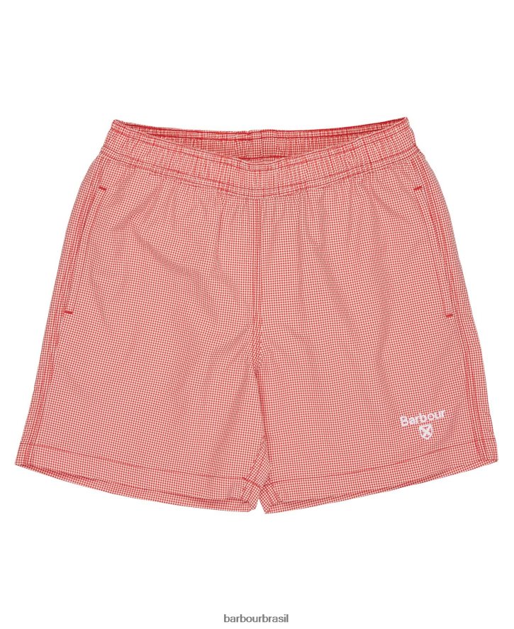 roupas Barbour calções de banho de guingão vermelho clássico Rapazes NH44422511