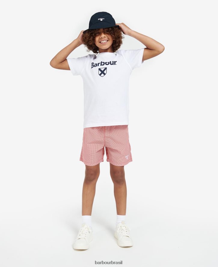 roupas Barbour calções de banho de guingão vermelho clássico Rapazes NH44422511