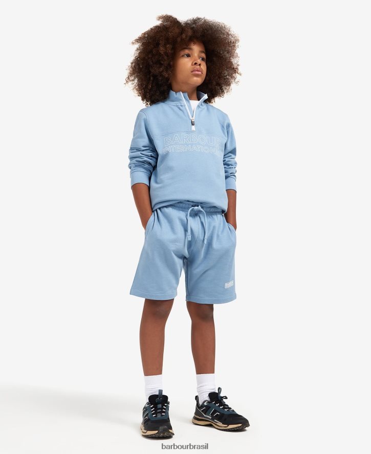 roupas Barbour conjunto de moletom e shorts trick meio zíper preto clássico Rapazes NH44422526