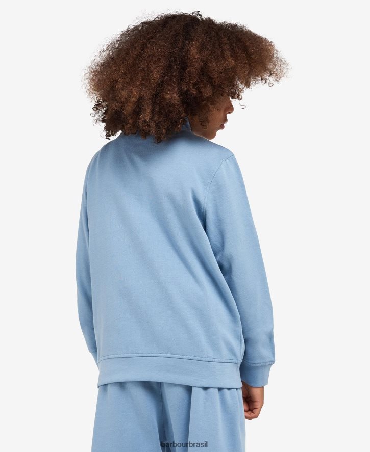 roupas Barbour conjunto de moletom e shorts trick meio zíper preto clássico Rapazes NH44422526