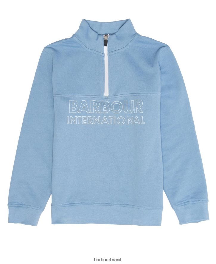 roupas Barbour conjunto de moletom e shorts trick meio zíper preto clássico Rapazes NH44422526