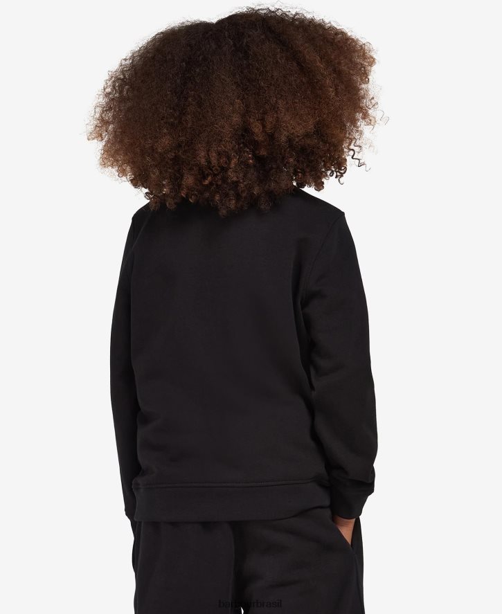 roupas Barbour conjunto de moletom e shorts trick meio zíper preto clássico Rapazes NH44422536