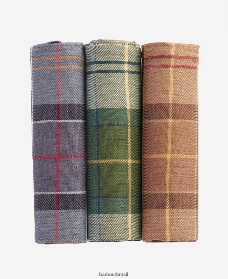 acessórios Barbour conjunto de caixa de presente de lenço relógio preto/monocromático homens NH44422349