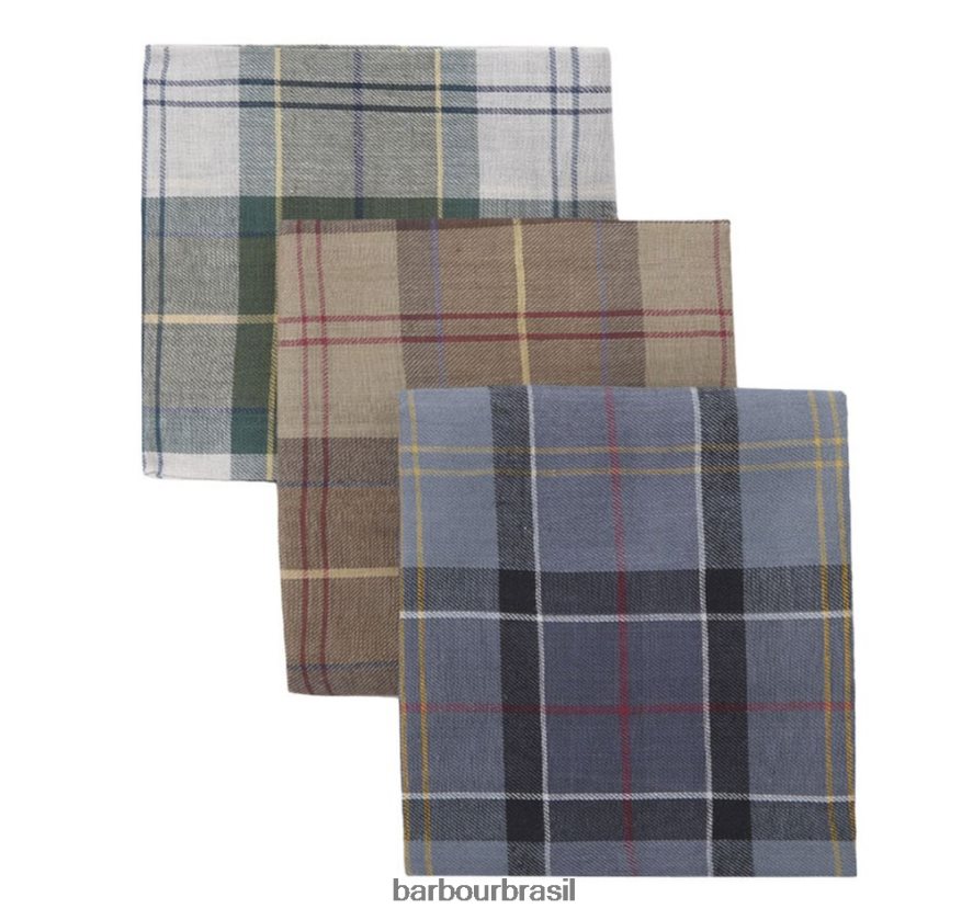 acessórios Barbour conjunto de caixa de presente de lenço relógio preto/monocromático homens NH44422349