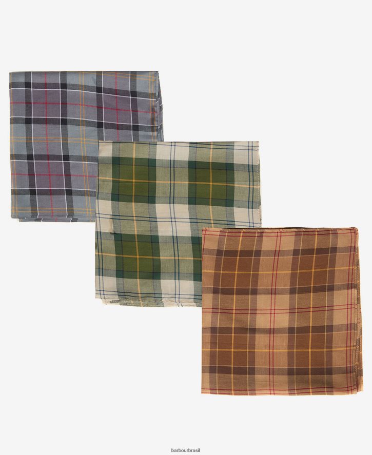 acessórios Barbour conjunto de caixa de presente de lenço relógio preto/monocromático homens NH44422349