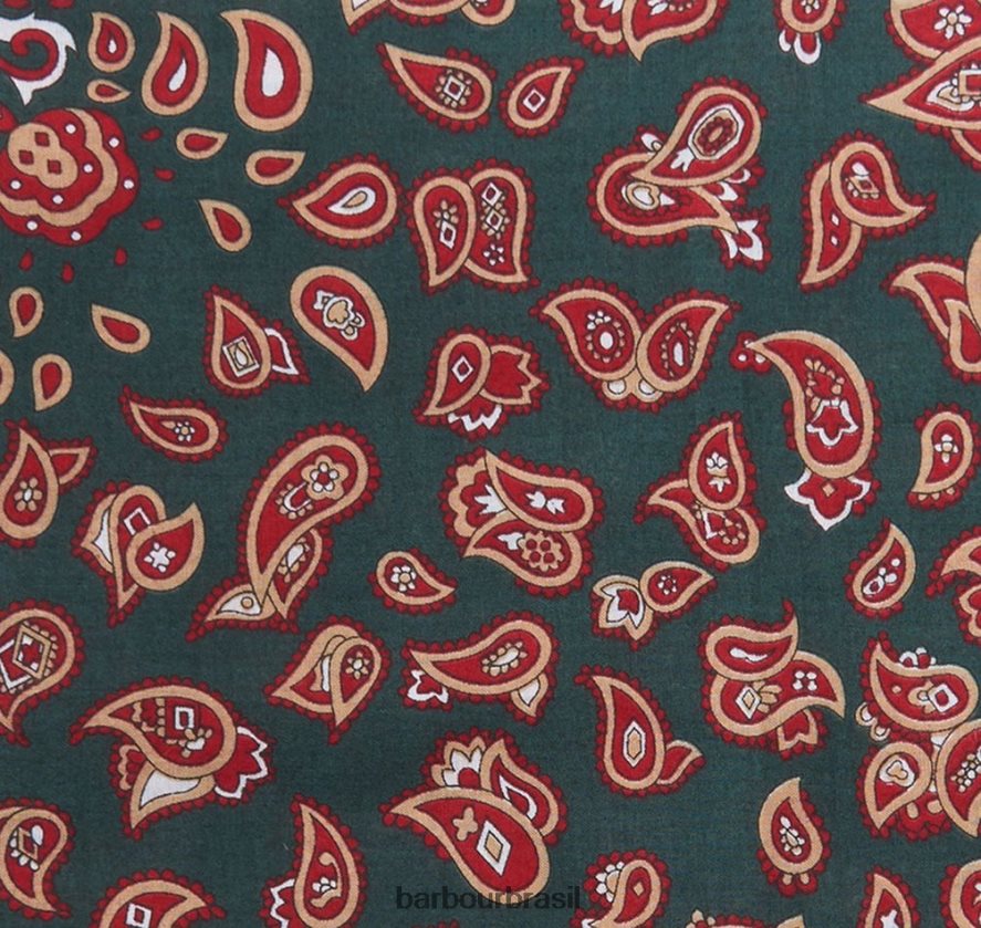 acessórios Barbour conjunto de caixa de presente de lenços paisley vermelho/verde/marinho homens NH44422352