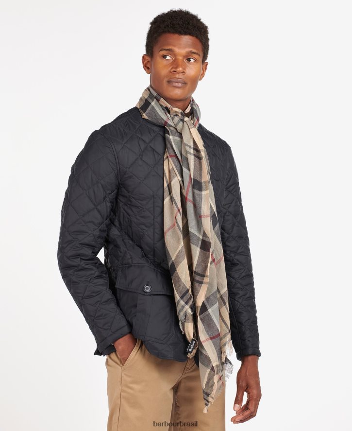 acessórios Barbour lenço xadrez welton vestido de pedra tartan homens NH44422350