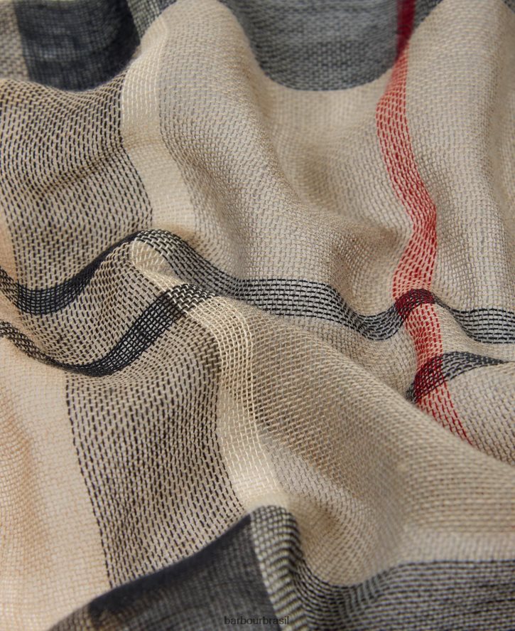 acessórios Barbour lenço xadrez welton vestido de pedra tartan homens NH44422350