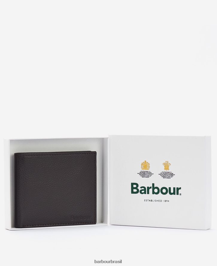 acessórios Barbour carteira de couro amble marrom escuro homens NH44422383