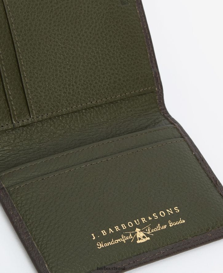 acessórios Barbour carteira de couro contrastante preto homens NH44422375