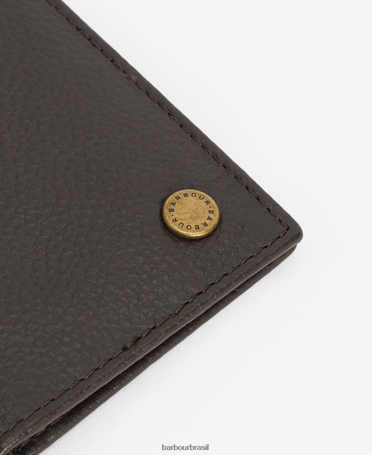 acessórios Barbour carteira de couro contrastante preto homens NH44422375