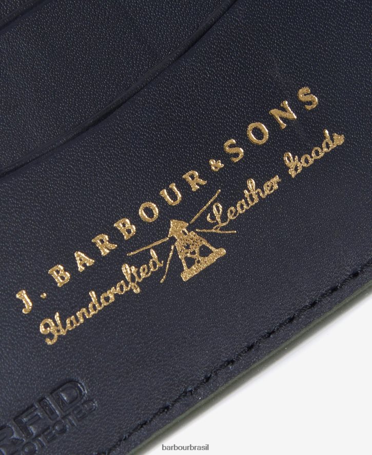 acessórios Barbour carteira de moedas em couro granulado preto homens NH44422376