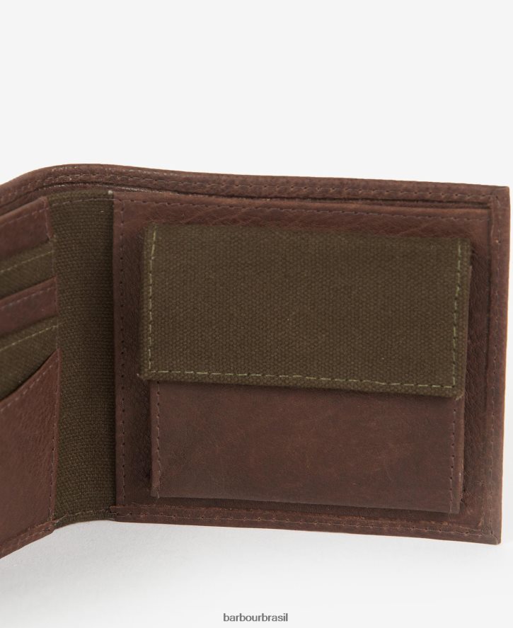 acessórios Barbour carteira padbury marrom escuro homens NH44422379
