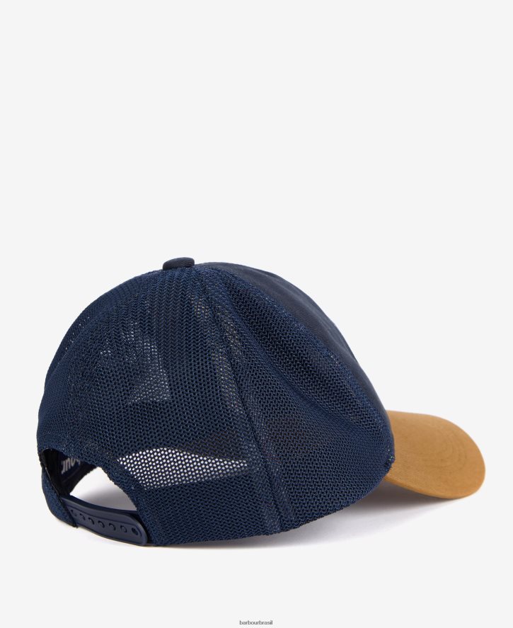 acessórios Barbour boné de caminhoneiro de banco marinho/avermelhado homens NH44422269