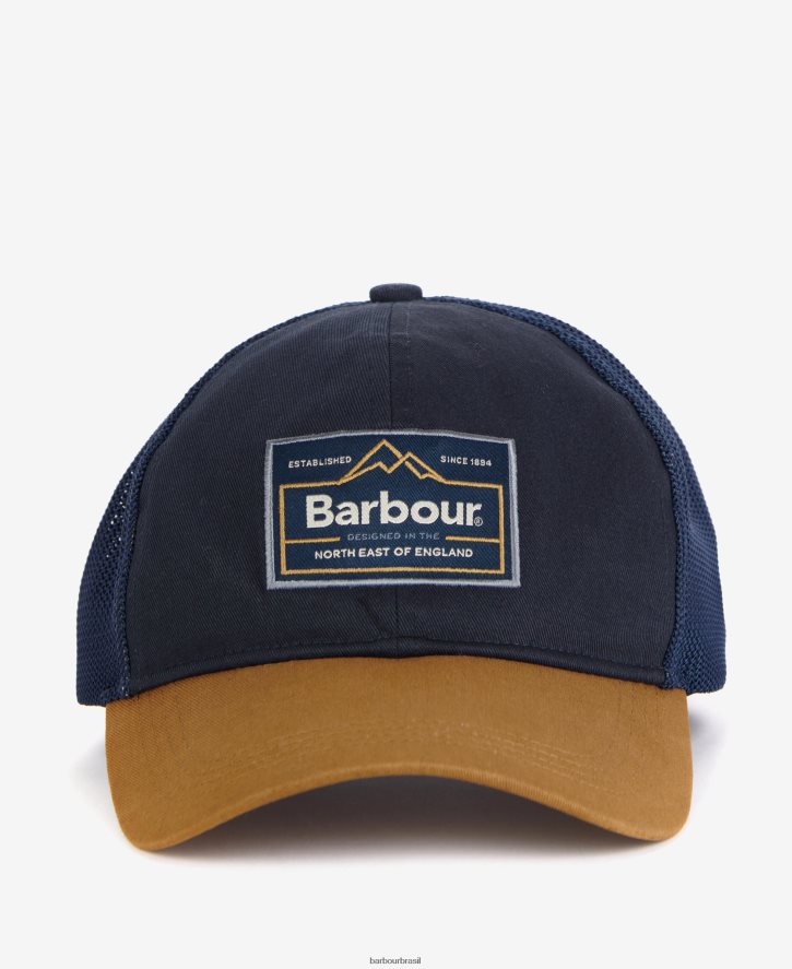 acessórios Barbour boné de caminhoneiro de banco marinho/avermelhado homens NH44422269