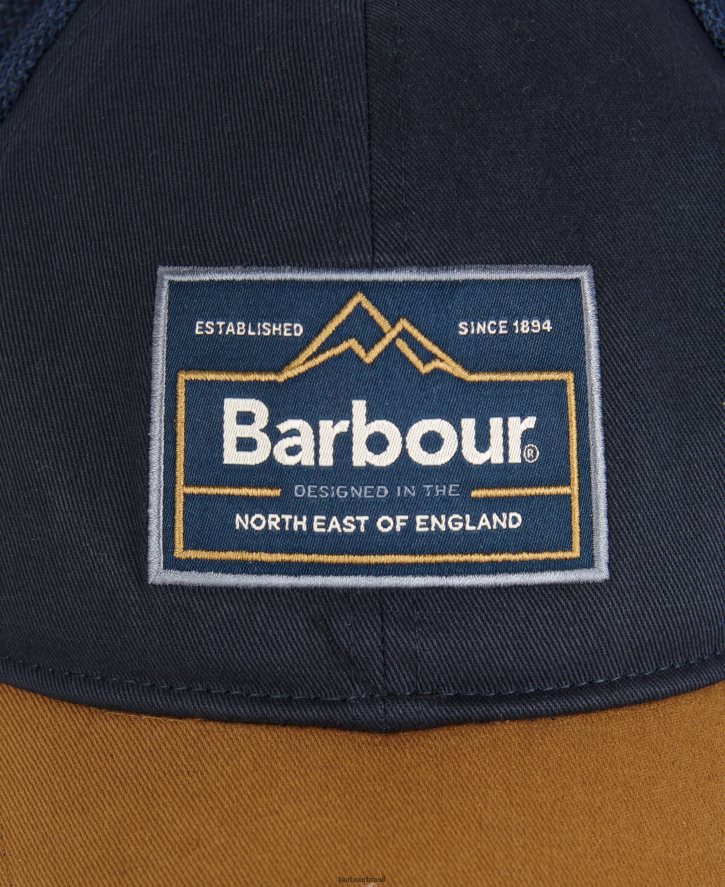 acessórios Barbour boné de caminhoneiro de banco marinho/avermelhado homens NH44422269