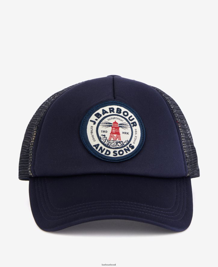 acessórios Barbour boné de caminhoneiro fulton marinho clássico homens NH44422287