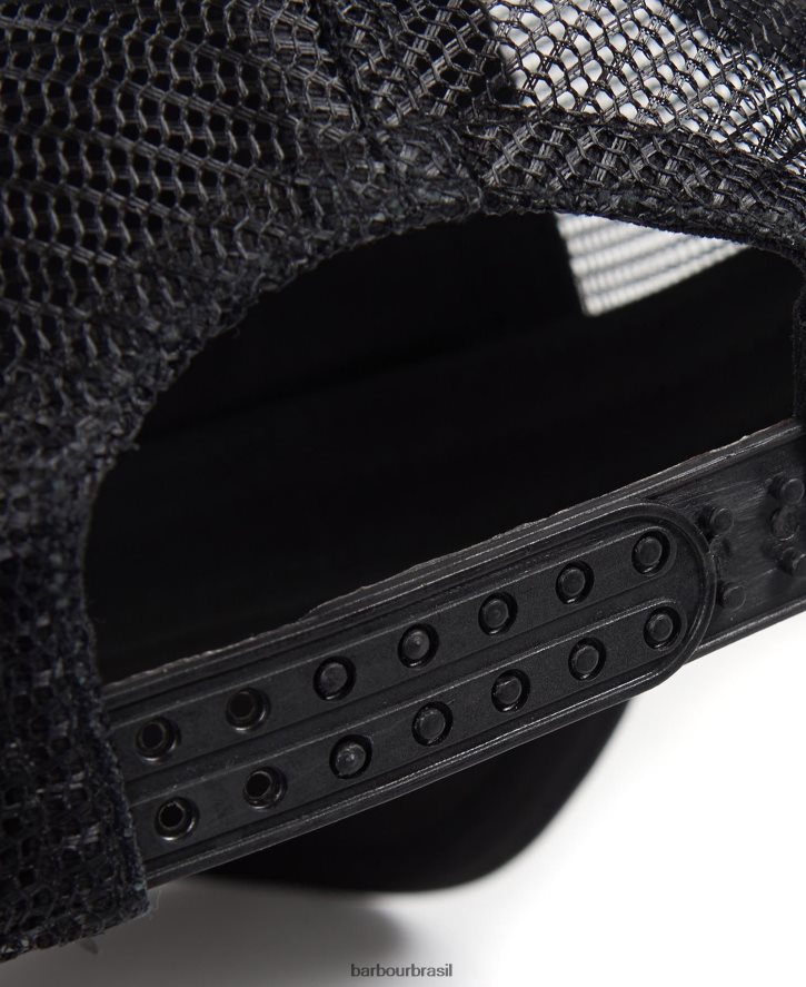 acessórios Barbour boné de caminhoneiro heli preto homens NH44422279