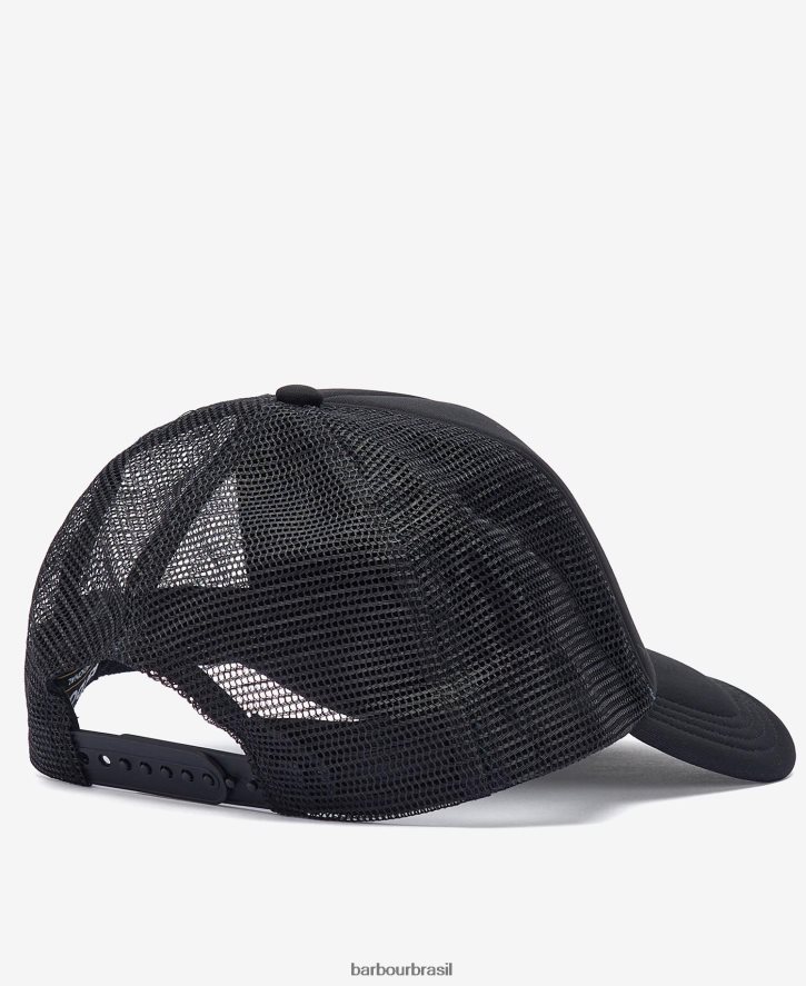acessórios Barbour boné de caminhoneiro heli preto homens NH44422279